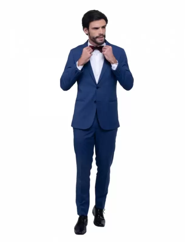 Terno Slim Azul Mescla