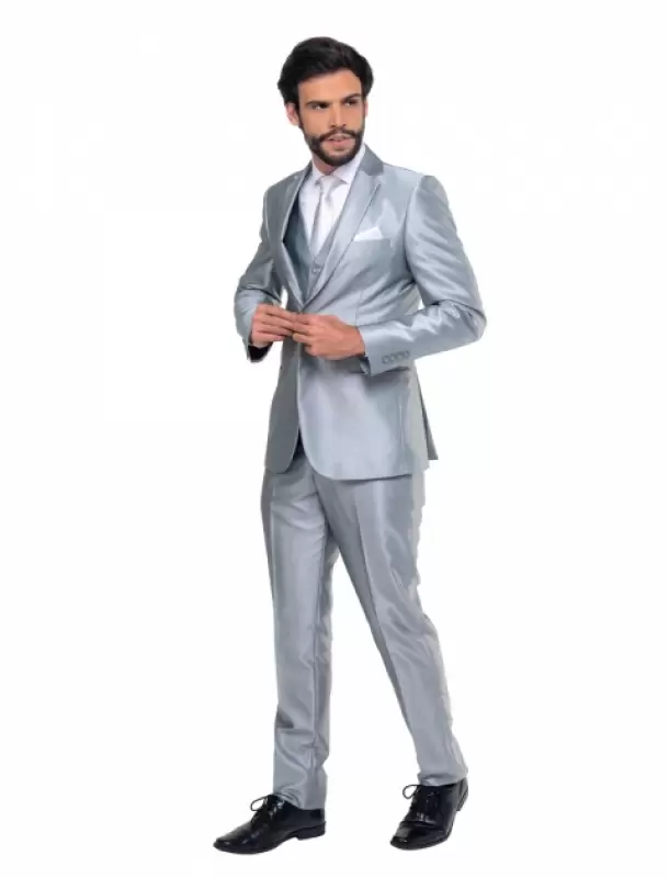 Terno Slim Prata Claro