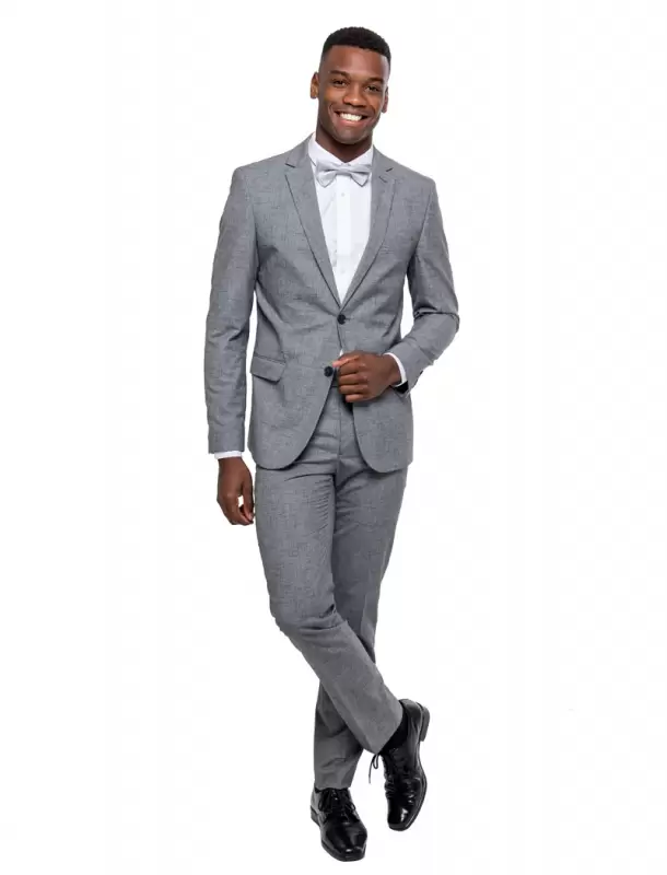 Terno Slim Cinza Jeans
