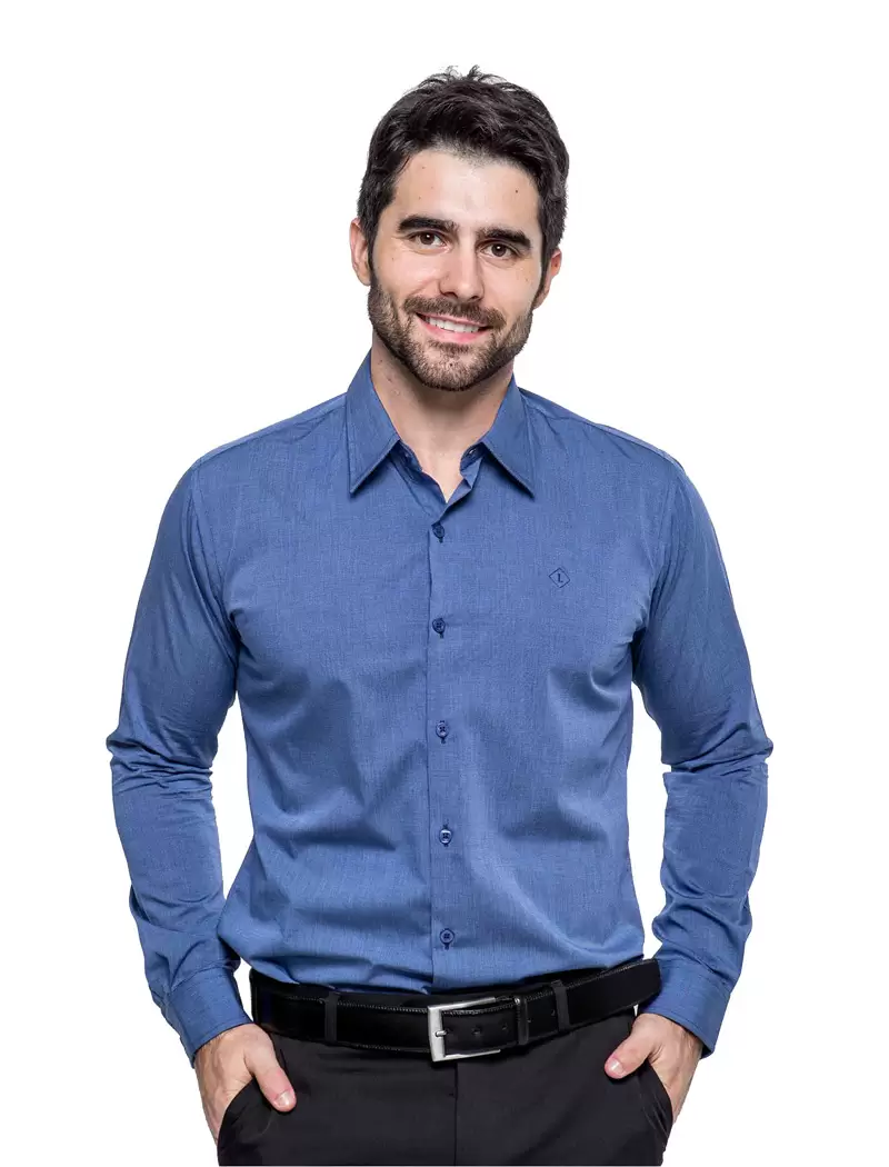 Camisa Social Azul