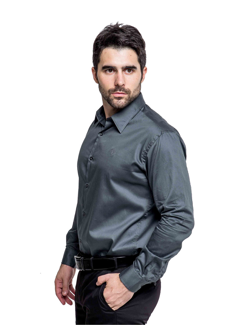 Camisa Social Cinza Chumbo