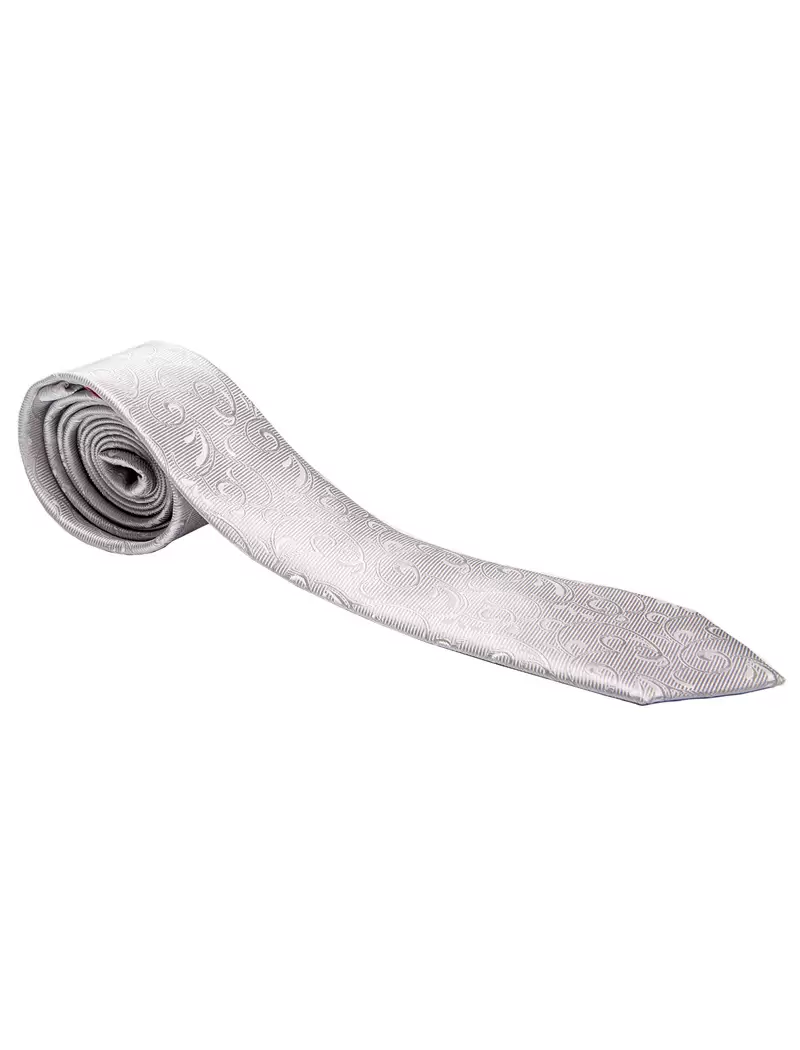 Gravata Slim Prata Arabesco