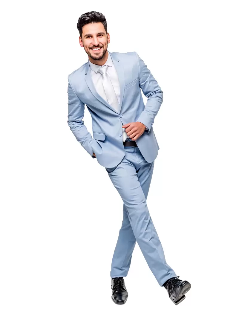 Terno Slim Azul Claro