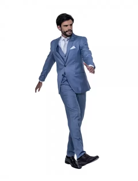Terno Slim Azul Claro Mescla