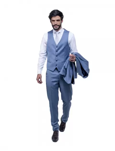 Terno Slim Azul Claro Mescla