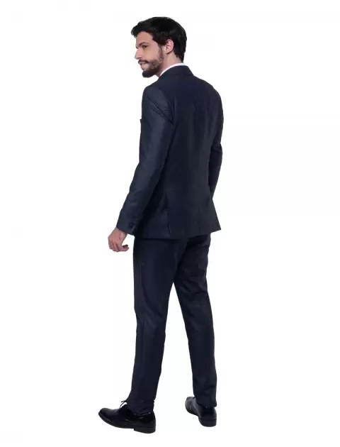 Terno Slim Azul Marinho Brilho
