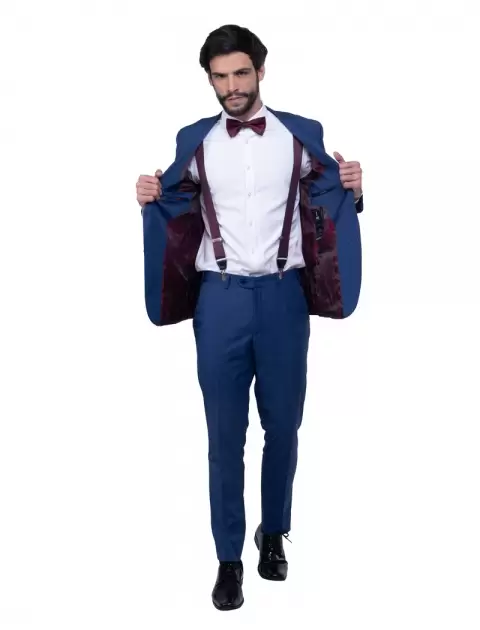 Terno Slim Azul Mescla