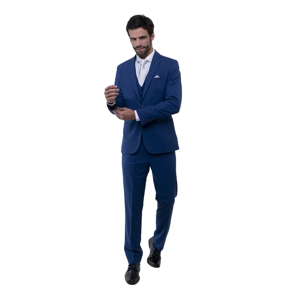 Terno Slim Azul Xadrez