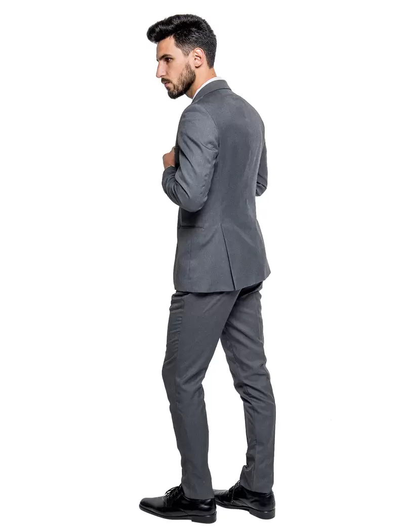 Terno Slim Cinza Chumbo Textura