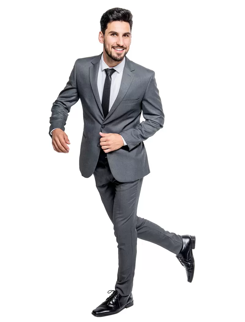 Terno Slim Cinza Chumbo Textura