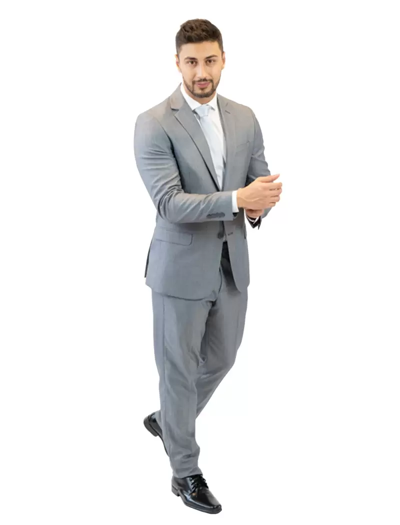 Terno Slim Cinza Premium