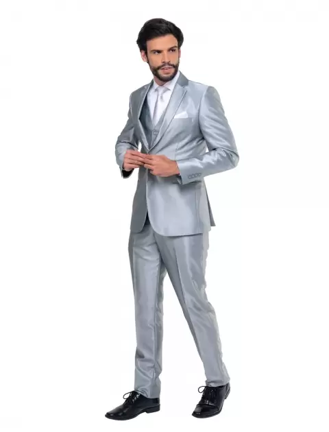 Terno Slim Prata Claro