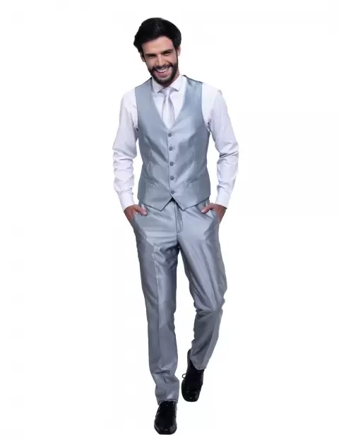 Terno Slim Prata Claro