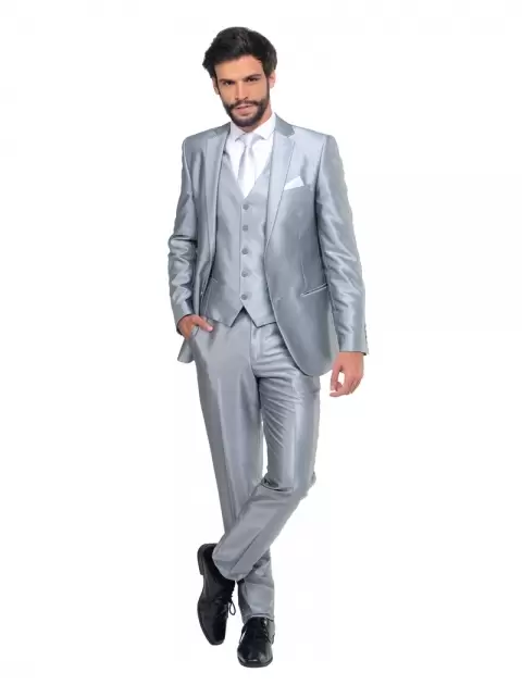 Terno Slim Prata Claro