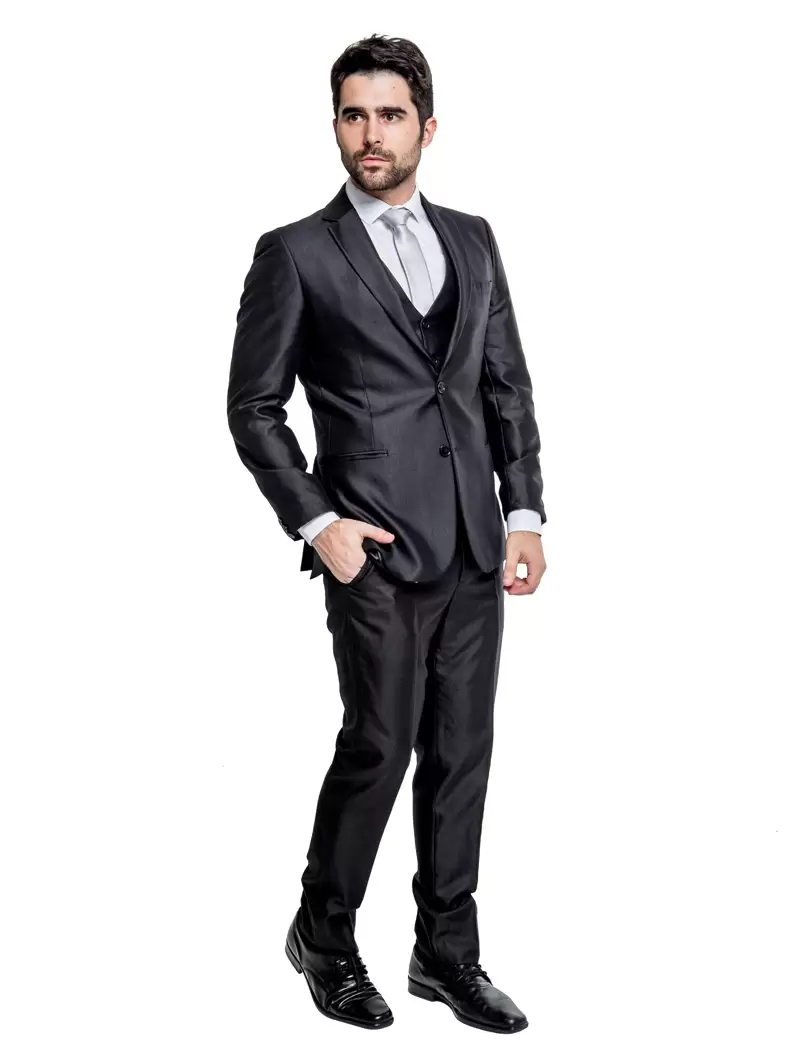 Terno Slim Preto Brilho