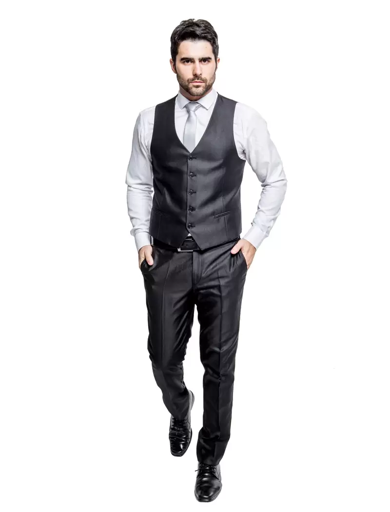 Terno Slim Preto Brilho