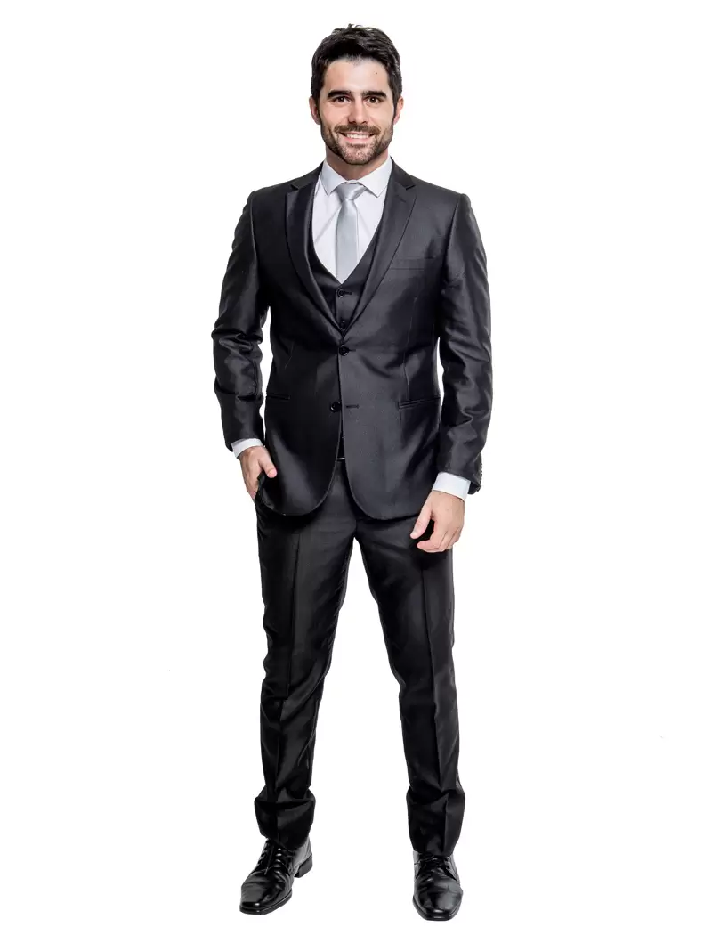 Terno Slim Preto Brilho